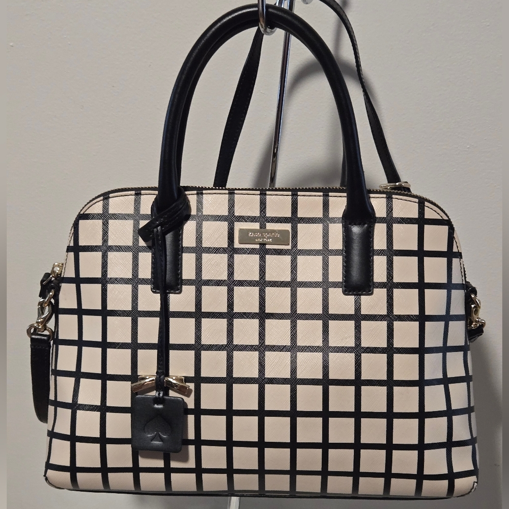Kate Spade Black and White Grid Satchel
